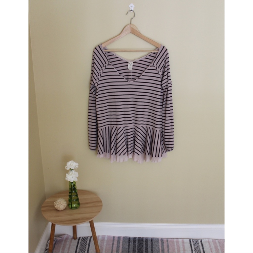 Free People Distressed Hem Top